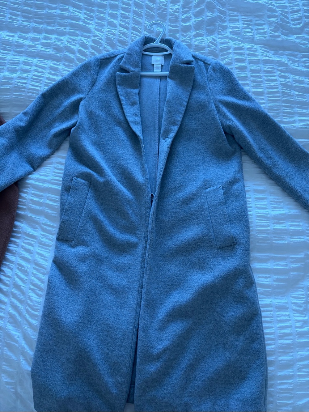 H&M Light Blue Long Trench Coat